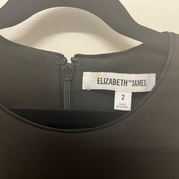 Elizabeth and James Black Asymmetric Cocktail Mini Dress size 2 - Picture 5 of 5